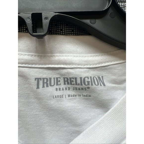 True Religion Baby Tee Optic White Contrast Stitch Size L - Picture 5 of 5